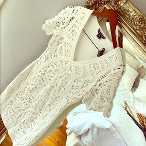 LOVELY French connection crochet white lace dress